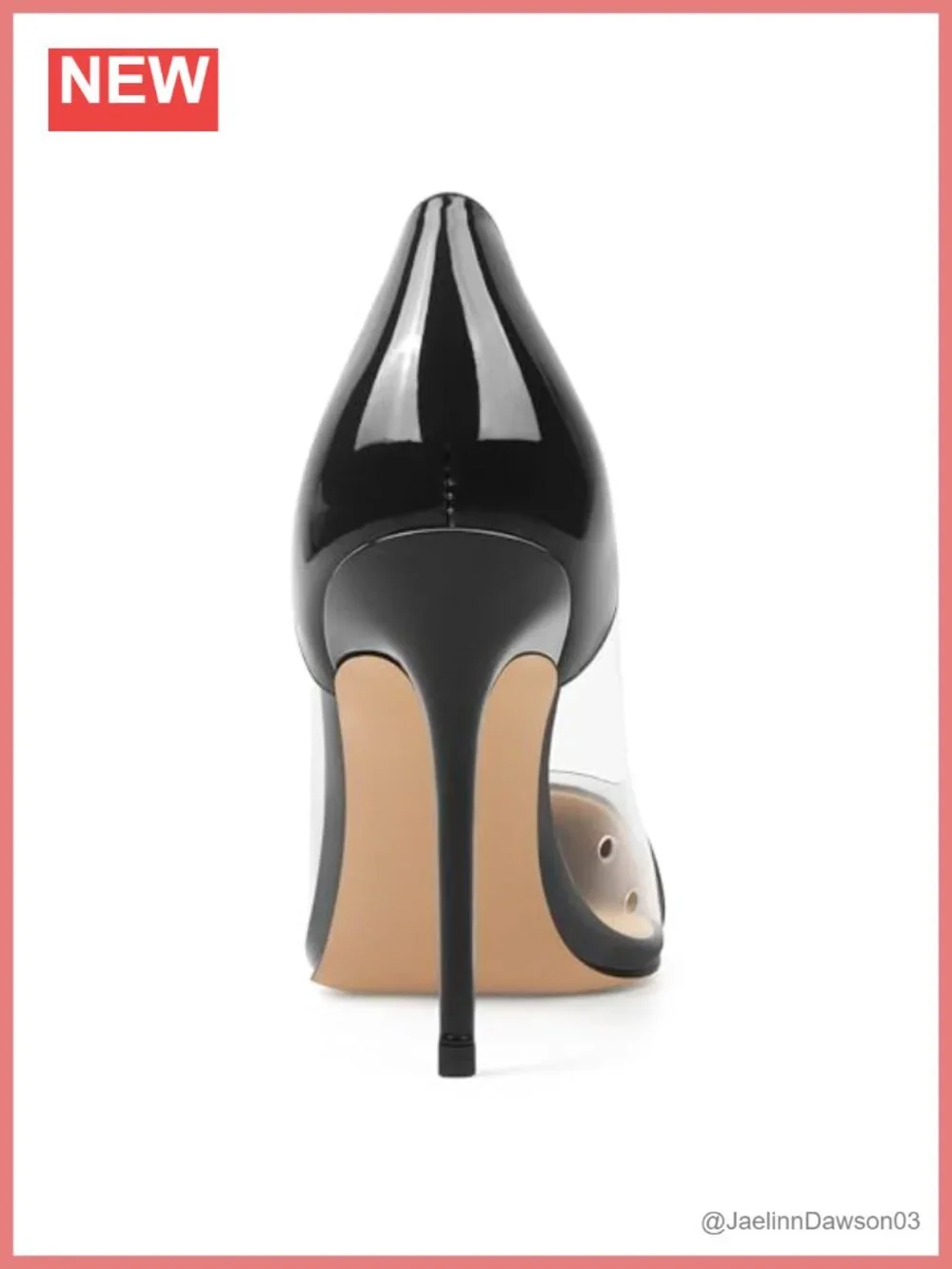Transparent Clear Heels Pointed Toe Stiletto Pumps 4 Inch Slip On Dress Shoes